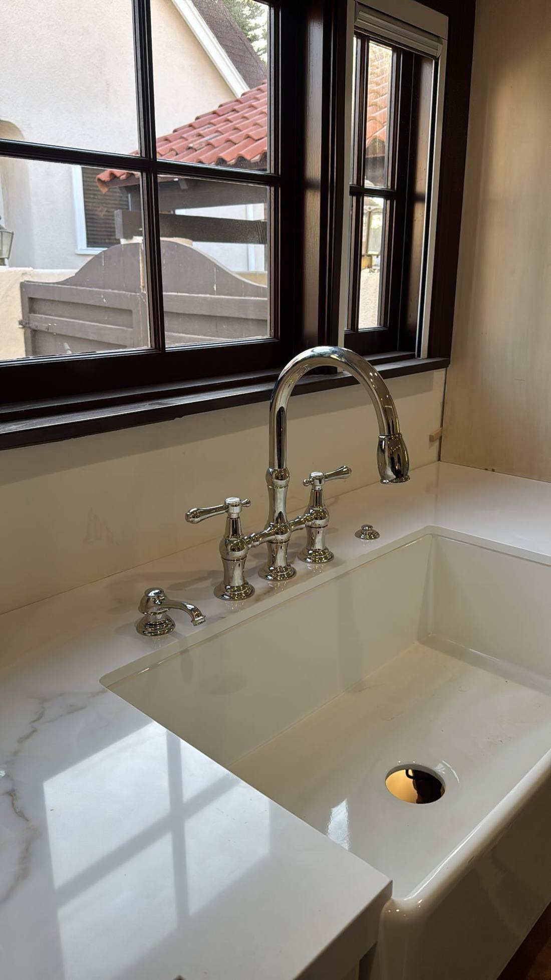 Kitchen faucet and sink fixture installation