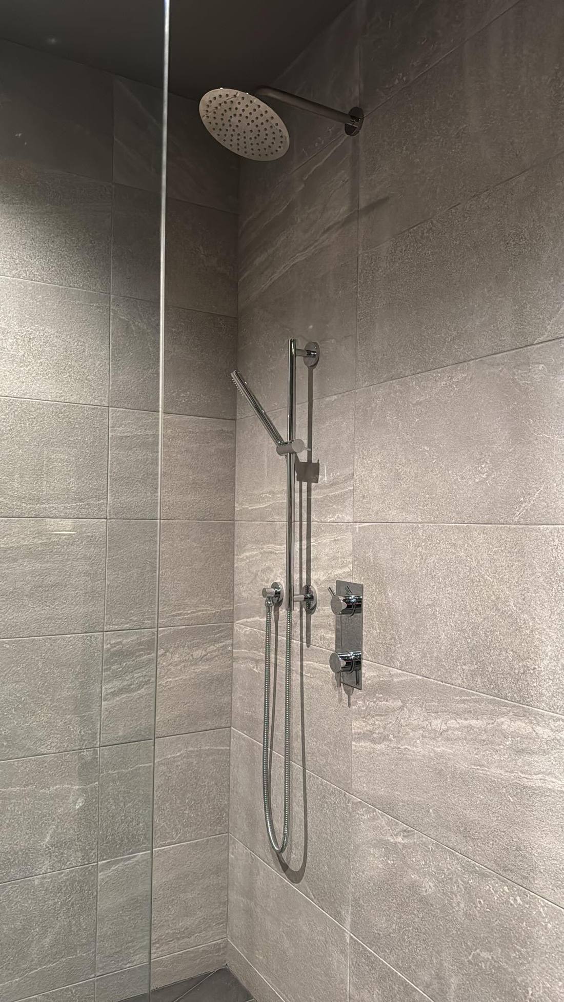 Completed shower valve installation